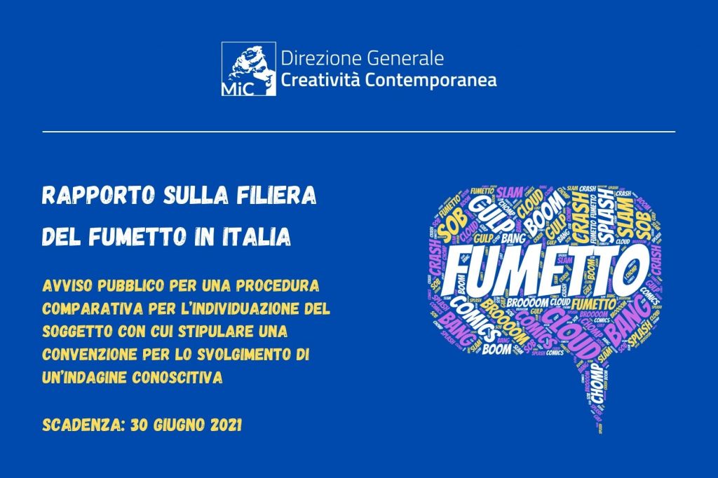 Immagine grafica per il progetto "Rapporto sulla filiera del Fumetto in Italia"