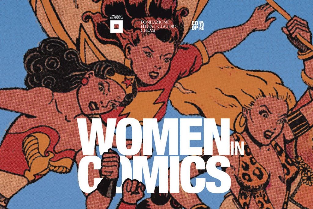 Immagine grafica per la mostra "Women in Comics" a Palazzo Merulana, Roma