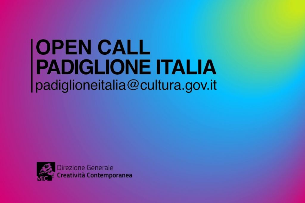 Immagine grafica per l'avviso pubblico "Open Call. Padiglione Italia 2024"
